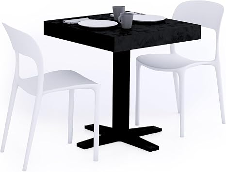 Mobili Fiver, First Bar Table, Concrete Effect, Black, Made in Italy