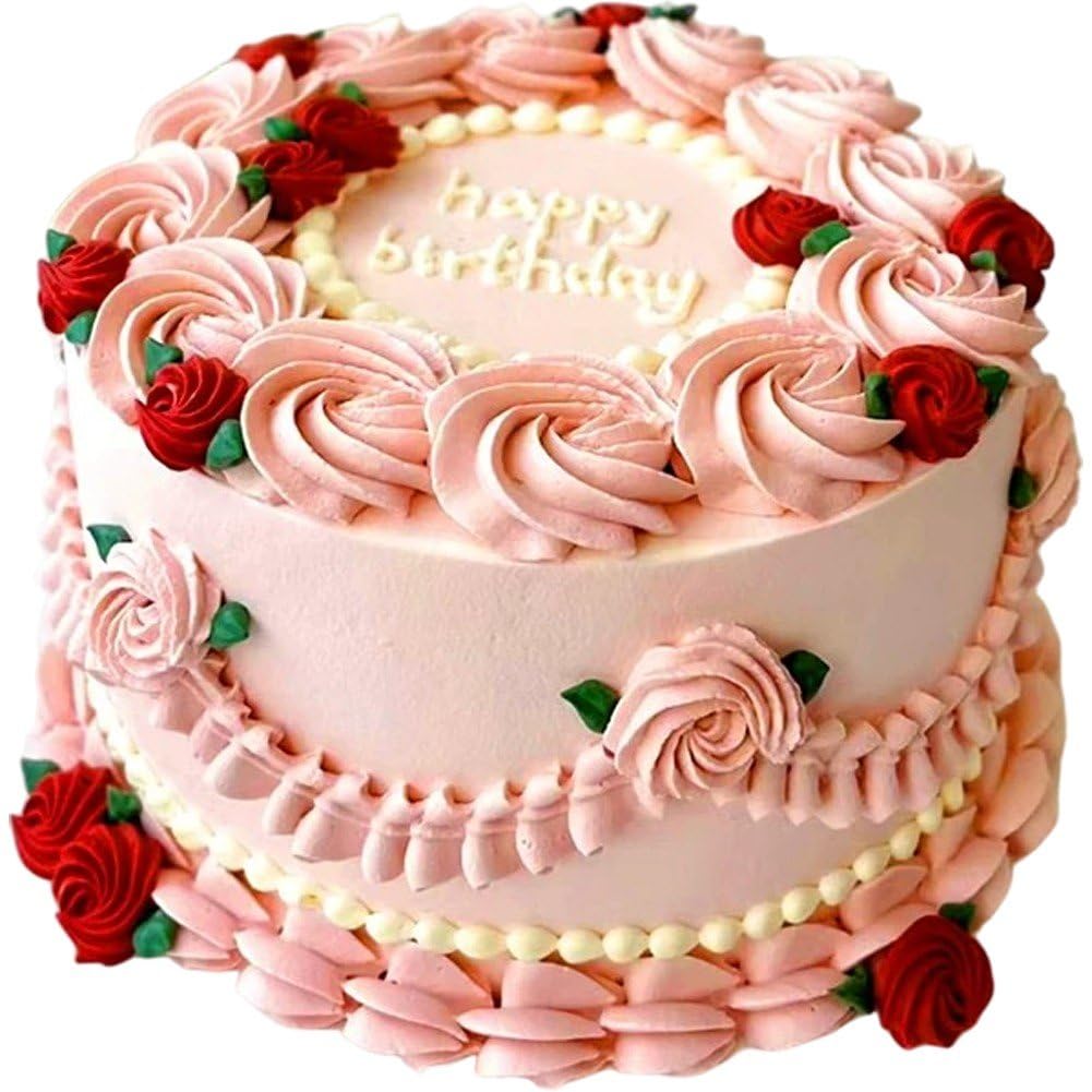 Ymxygz Fake Cake Realistic Birthday Cake Model Artificial Dessert Food Props for Wedding Party Decoration, Photography Props, Shop Window Display