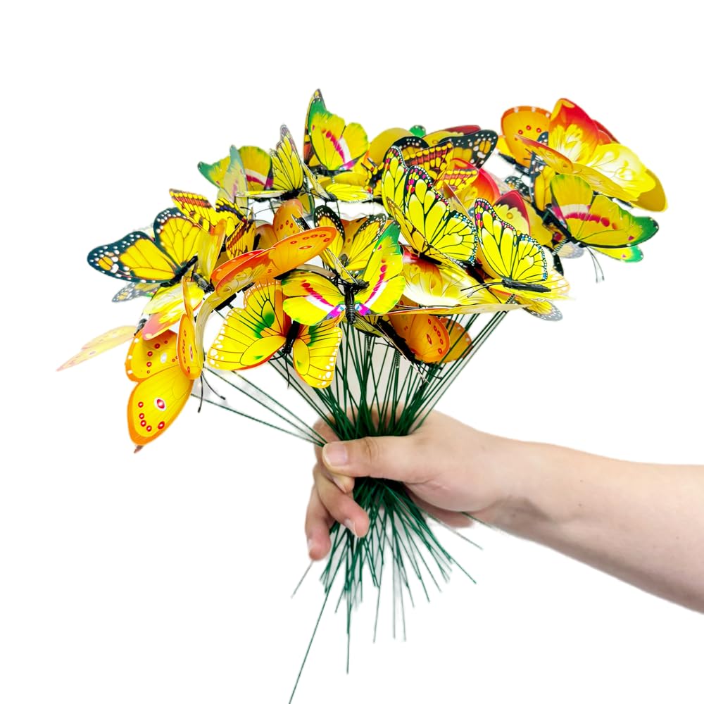 Farfalle Decorazioni 3D Per Giardino - 15 Pezzi Impermeabili Su Stelo Di Metallo, Per Aiuole E Vasi - Foto 12