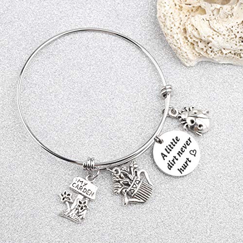 CHOORO Gardener Bracelet Gift Gardening Charm Bangle A Little Dirt Never Hurt Bracelet Yard Work Gardening Jewelry Gift for Gardening Lover Horticulturist4
