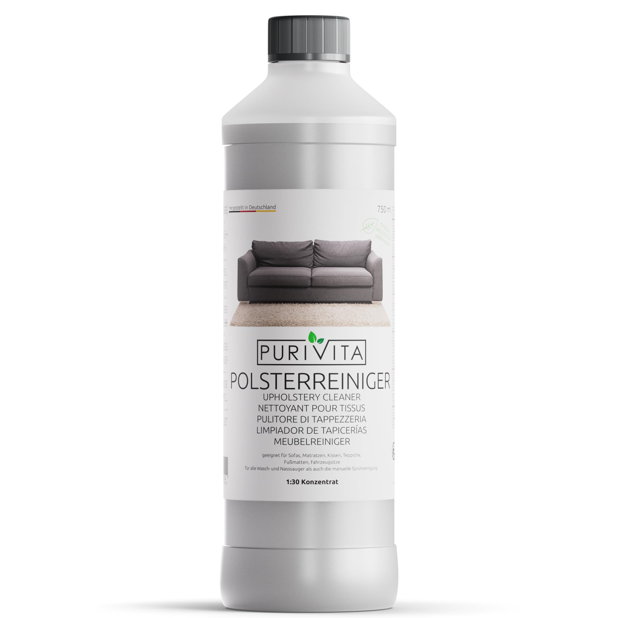 Purivita Nettoyant Tissus d'Ameublement 750ML - Détachant pour Canapés et Tapis