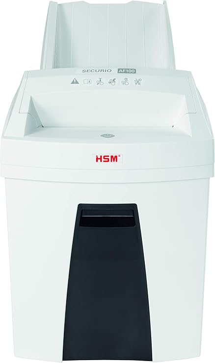 HSM SECURIO AF100c, 100-Sheet Automatic Cross-Cut Shredder, P-4 Security Level, 6.6 Gallon, White | HSM2063