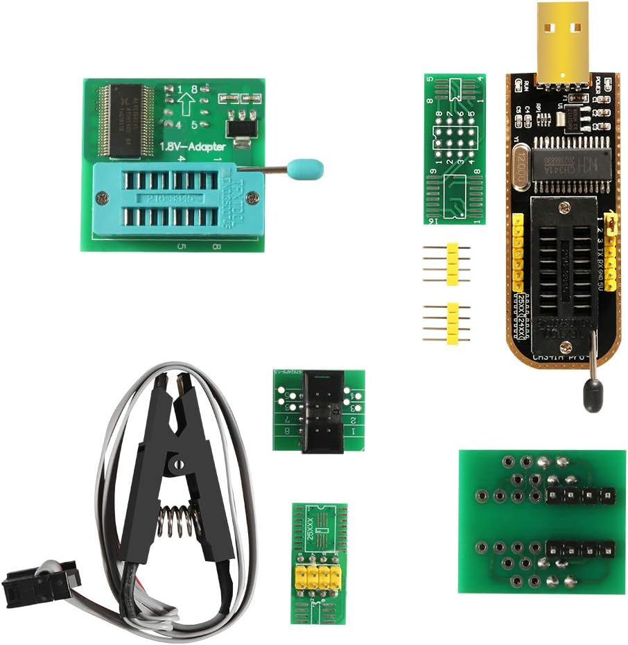 ALMOCN SOIC8 SOP8 Test Clip For EEPROM 93CXX / 25CXX / 24CXX + CH341A 24 25 Series EEPROM Flash BIOS USB +1.8V Adapter + Soic8 Adapter Programmer Module Kit - Image 3