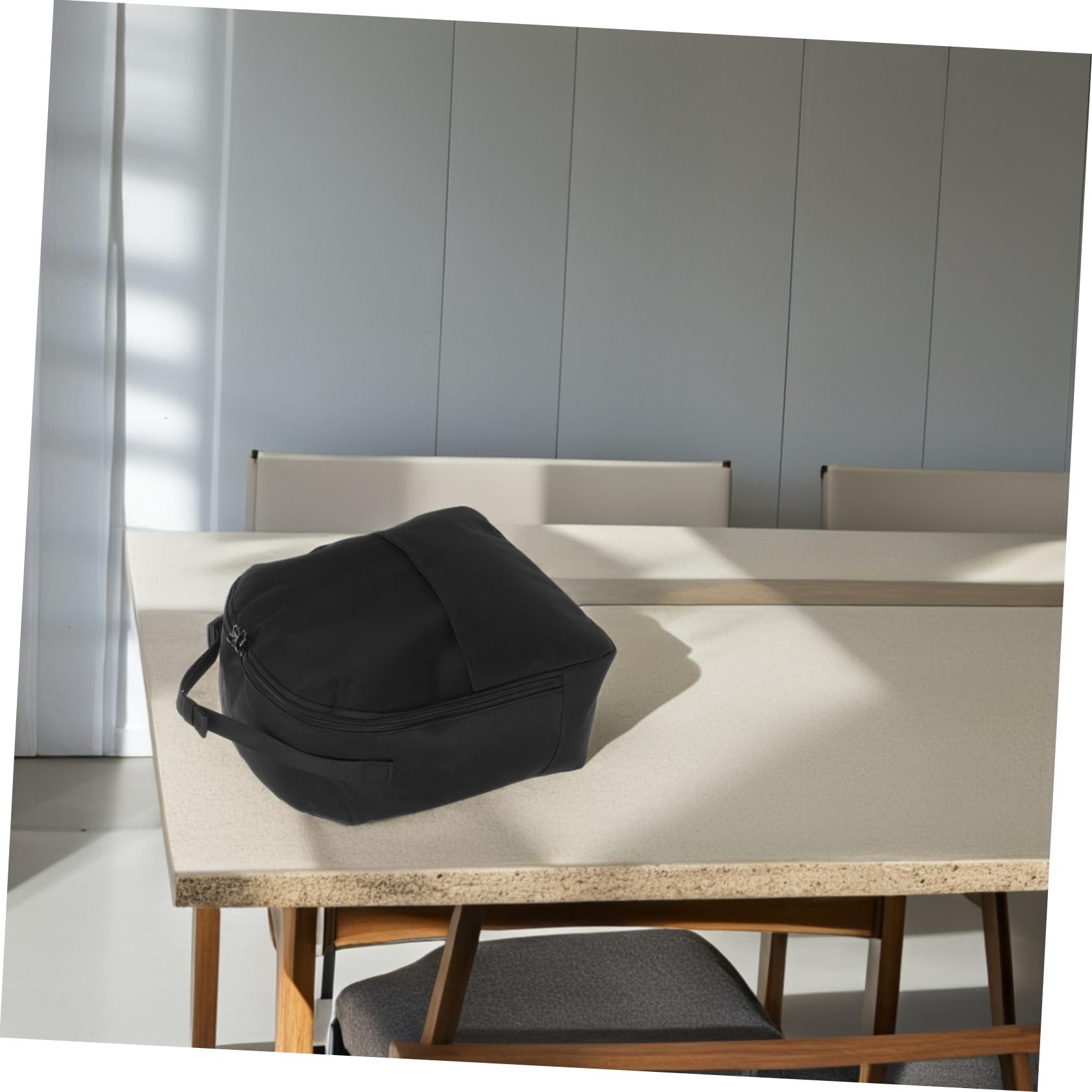 TOYANDONA Borsa Organizer per Ventilatore da Campeggio, 30,5x26x13 Cm | Tessuto Oxford Nero, Maniglia per Trasporto, Custodia da Viaggio Compatta per Vacanze Estive e Outdoor