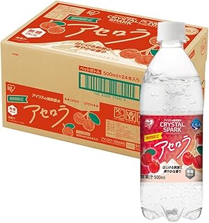 CRYSTAL SPARK(クリスタルスパーク) 炭酸水 500ml ×24本 アセロラ 無糖 強炭酸水 アイリスオーヤマ ペットボトル ケース 500ミリリットル ボトル 割り材