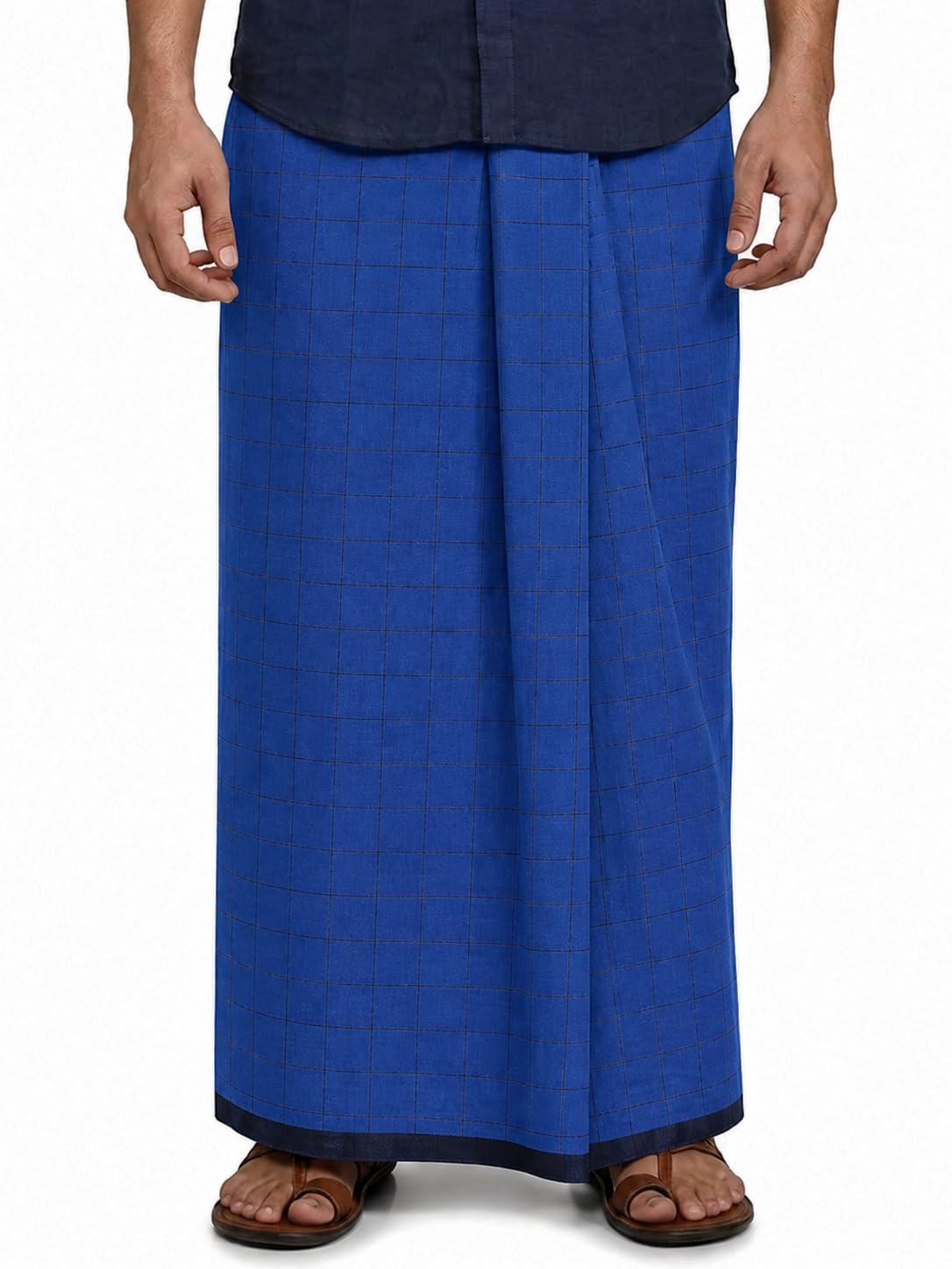 Cotton Lungi for Men | Premium Ethnicwear For Men | Checkered Dhoti | Pure Cotton Stitched Lungi | Single Mundu | Dhotis | Mundu-picture-42