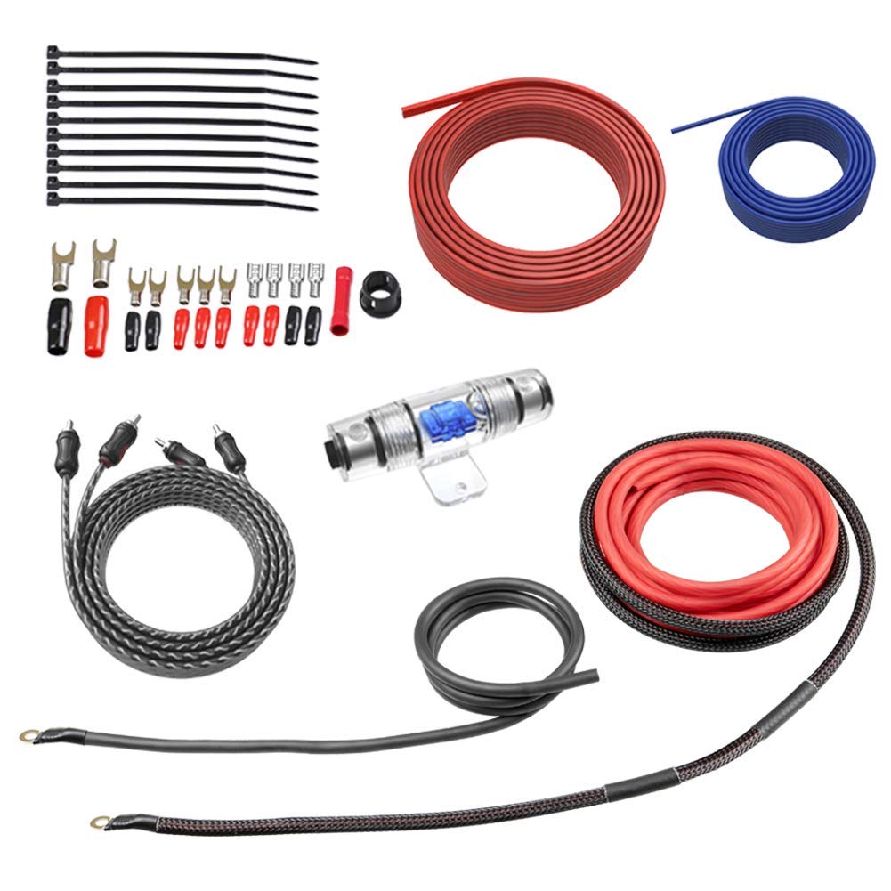 True 8 Gauge Complete AMP Wring Kit Amplifier Installation Wiring Kit for Car Audio System