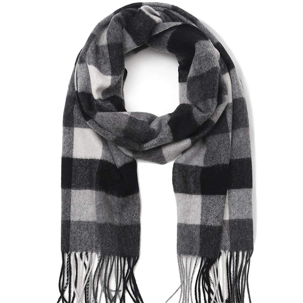 GLigeT Bufanda Bufandas for Hombre Bufanda a Cuadros de Cachemira clásica británica Otoño e Invierno Borla Larga Gruesa y cálida Abrigarse en Invierno (Color : B)