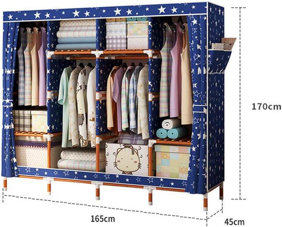 Cloth Wardrobe Clothes Closet, Portable Closet Wardrobe Storage Closet Standing Closet Fabric Cabinet Portable Wardrobe,A_165*45 * 170CM