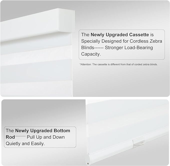 Persilux Cortina Zebra Sin Cables 24"x72" Blanca miniatura 3