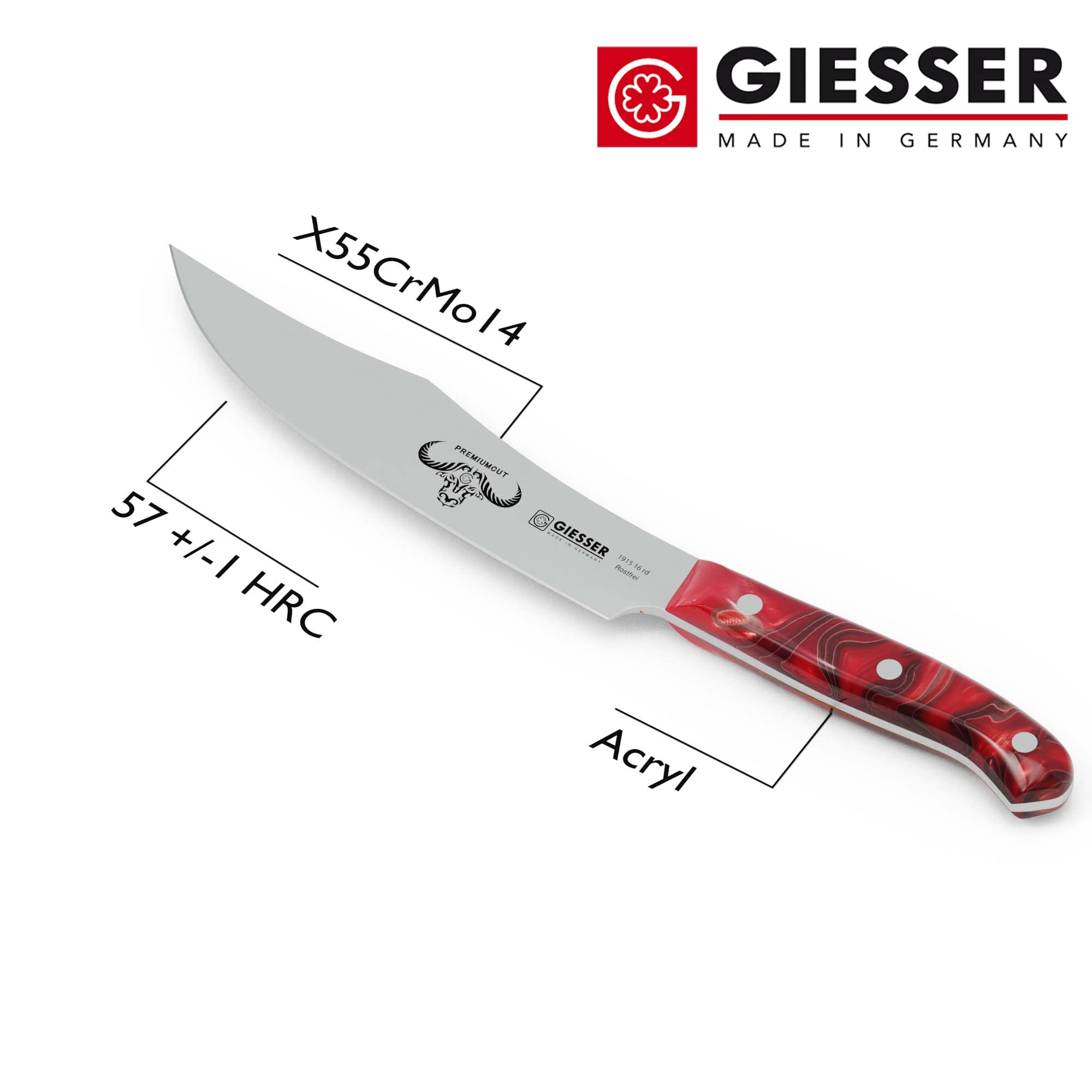 Giesser seit 1776 - Made in Germany - Gemüsemesser 10 cm Veggie, grün