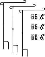 Vista 15 de HOOSUN - Soporte de bandera de jardín, soporte de bandera de jardín de alta calidad, poste de metal con revestimiento en polvo resistente a