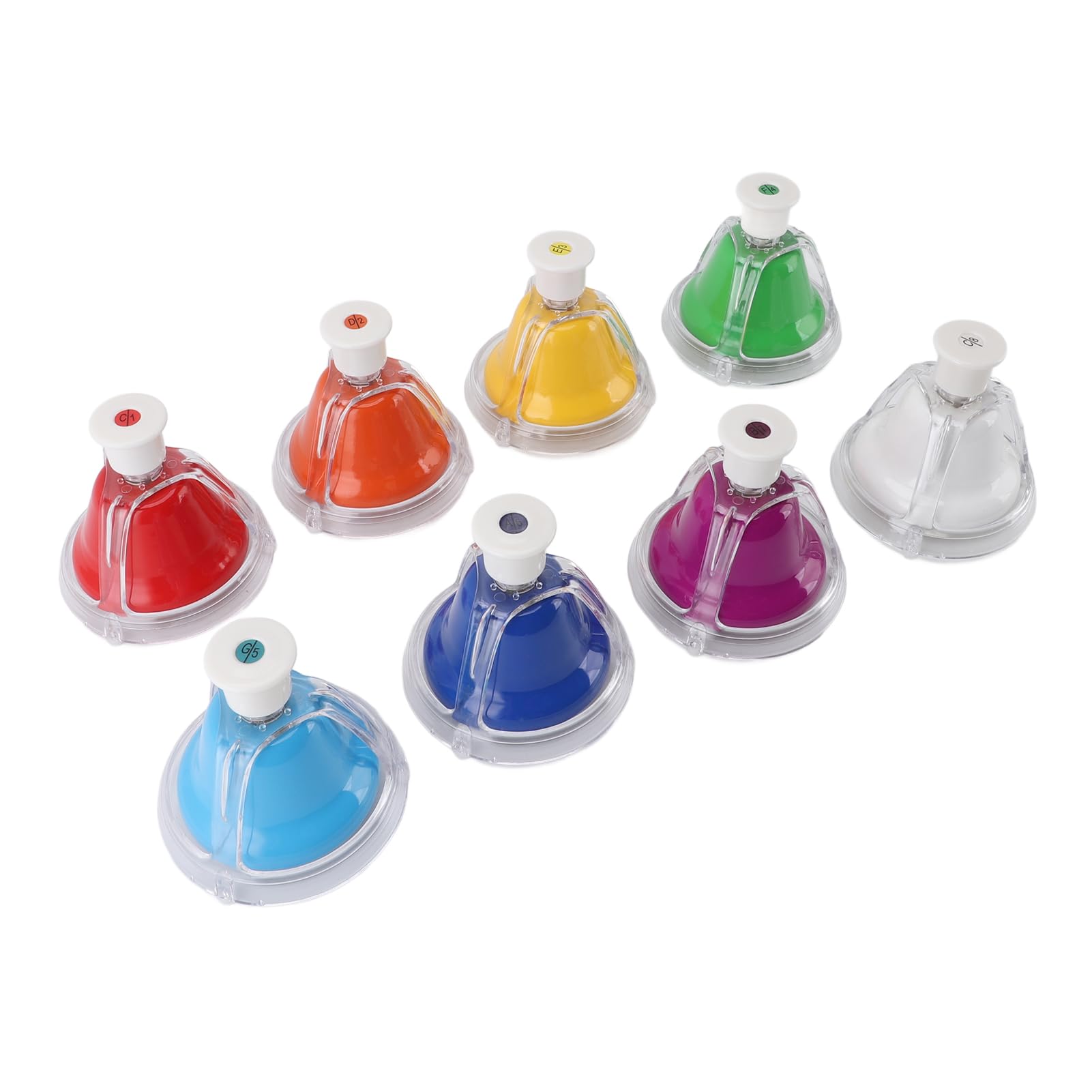 8 Campanelli da Scrivania in Metallo Colorato per L'apprendimento della Musica per Principianti, Strumenti in ABS Durevoli