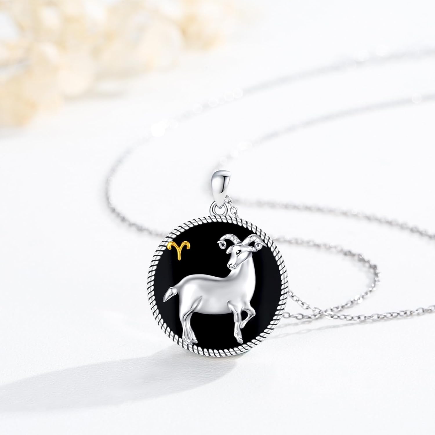 12 Constellation Necklace 925 Sterling Silver Zodiac Sign Coin Pendant Necklaces Black Onyx Astrology Horoscope Jewelry Birthday Gifts for Women Men - Image 4