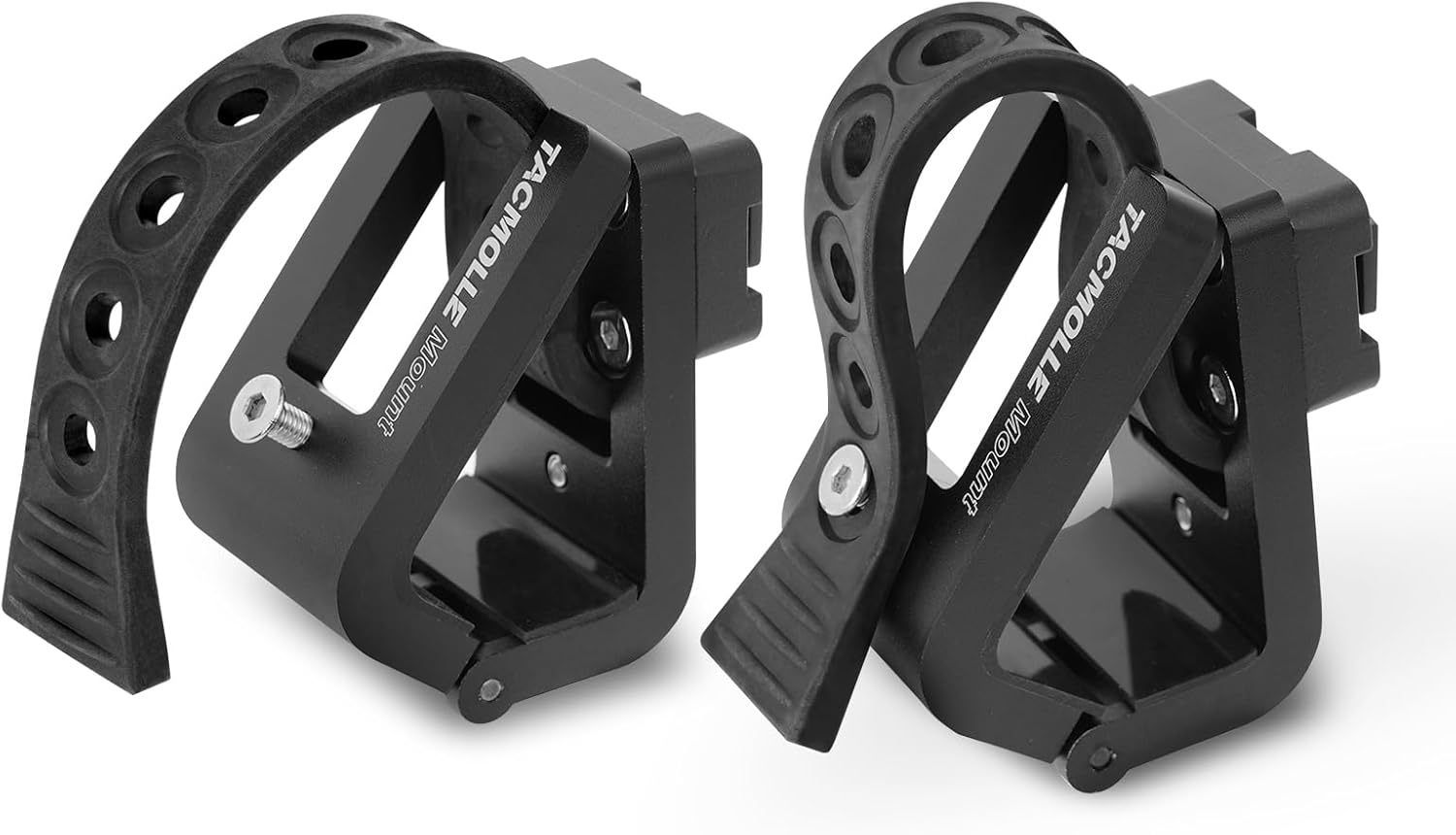2-Pack Gun Rack, Automotive Gun Racks for Tactical Rigid MOLLE Panel, Truck Gun Rack Gun Holder for Car, Rifle Mount with Rubber Strap Fits MOLLE Panels for Vehicles