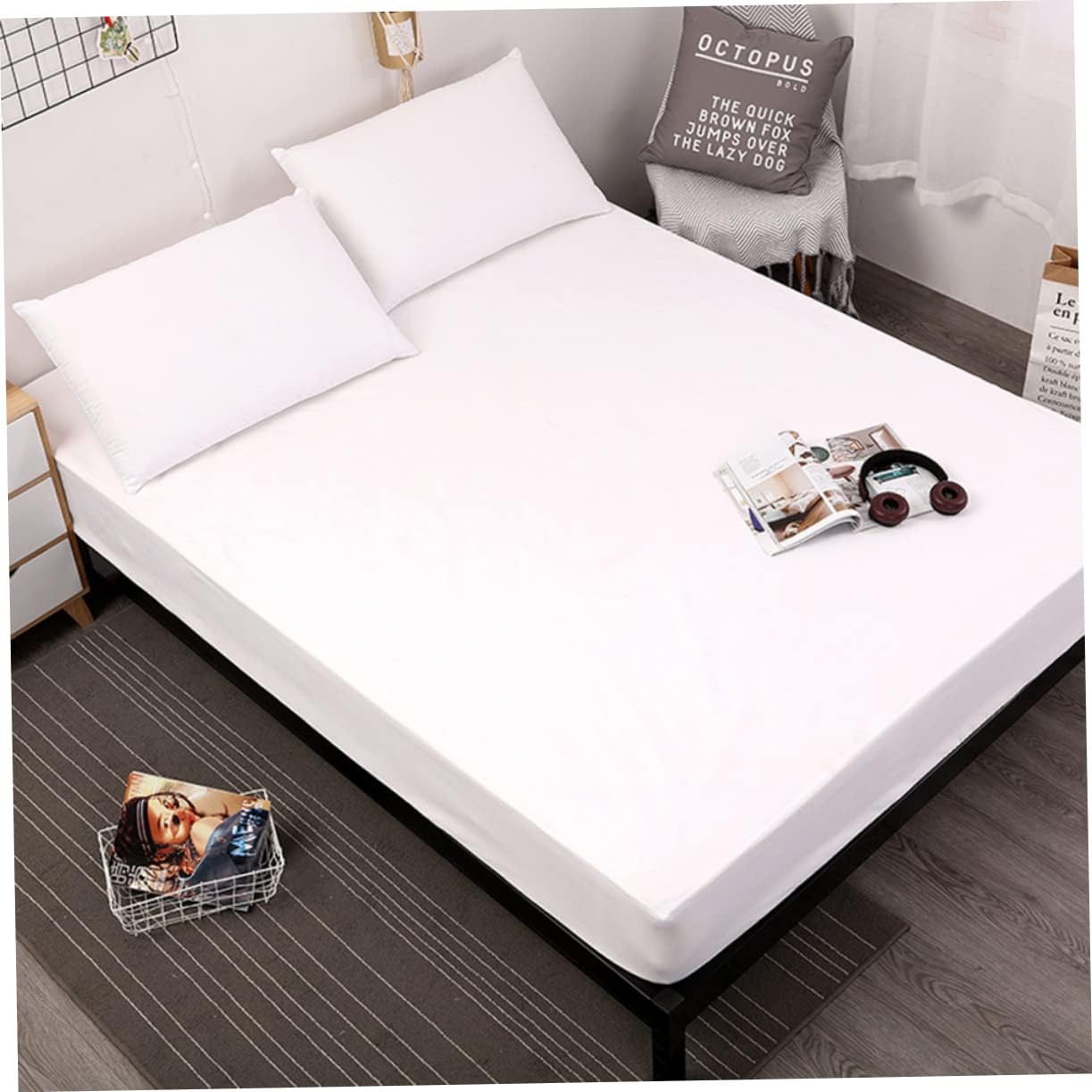 Mikinona 1Pc Mattress Cover Machine Washable Fitted Sheet Protective Pad for Comfortable Sleep Soft Feelings for All Ages for Twin and Full