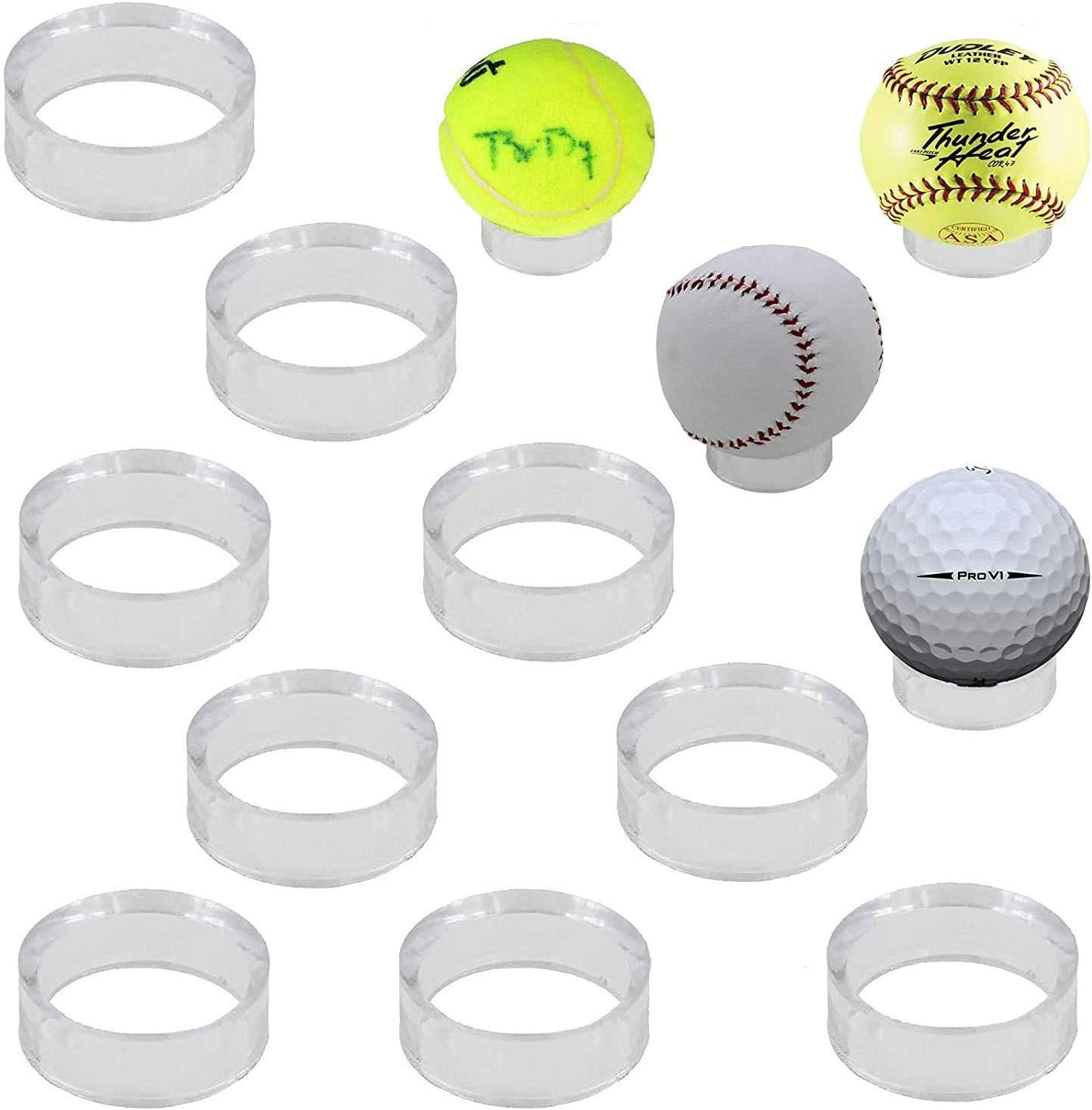 Supporti Per Palline Da Baseball - 10 Pezzi Trasparenti, Per Collezioni, Diametro 3.9cm - Foto 2