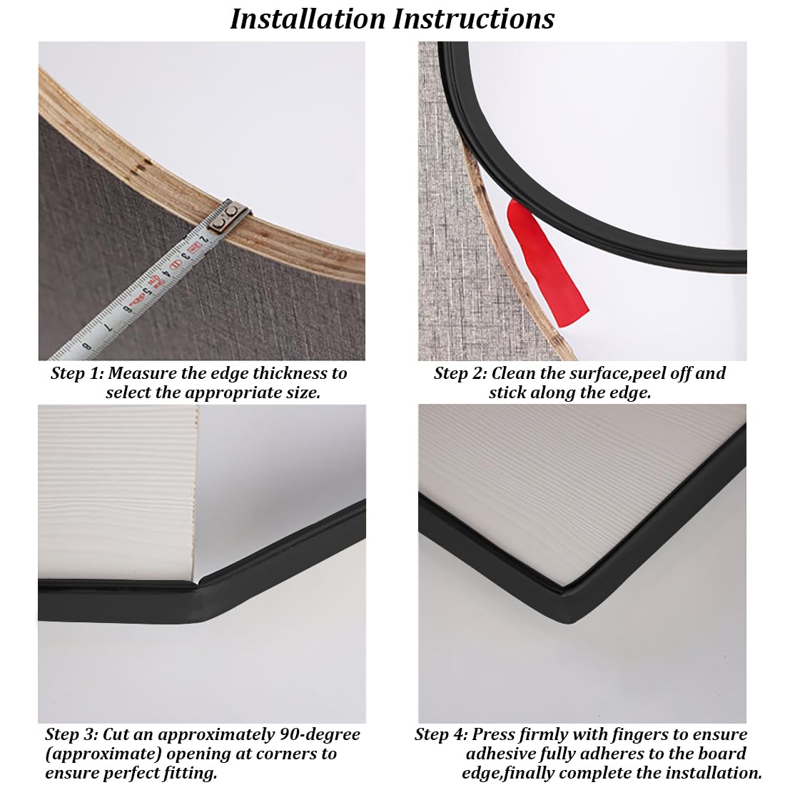 Bordi Per Mobili A Forma Di U - 5 M Autoadesivi, Flessibili Per Tavoli E Armadi (18 Mm, Nero) - Foto 12