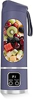 Bemerber Portable Electric Blender 500ML - USB Rechargeable 12-Blade Smoothie Maker for Shakes, Ice Crushing, Travel (Purple)