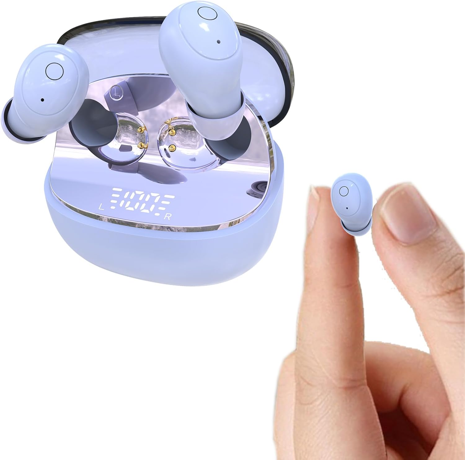 Xmenha Invisible Small Mini Earbuds Sleep Wireless Bluetooth for Small Ears Tiny Discreet Low Profile Hidden Earbuds for Work Sleep Ear Buds Invisible Headphones Skin Tone