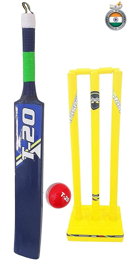 Jaspo T-20 Wooden Cricket Set(Size-5)(1 Wooden bat,1 T-20 Ball,3 Plastic Stumps,2 Bail)