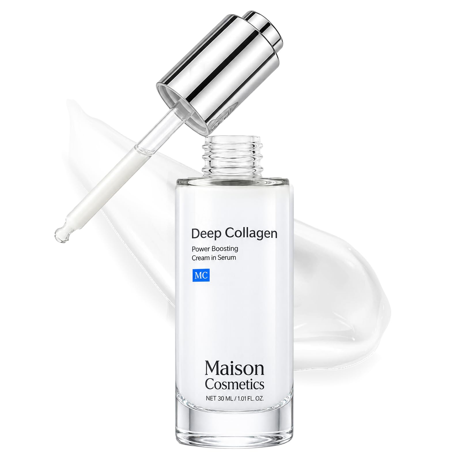 Maison Cosmetics Deep Collagen Volufiline Korean Skin Care Collagen Serum With Hydrolyzed Collagen, Korean Moisturizer for Mature Skin(1.01 fl oz/30ml)