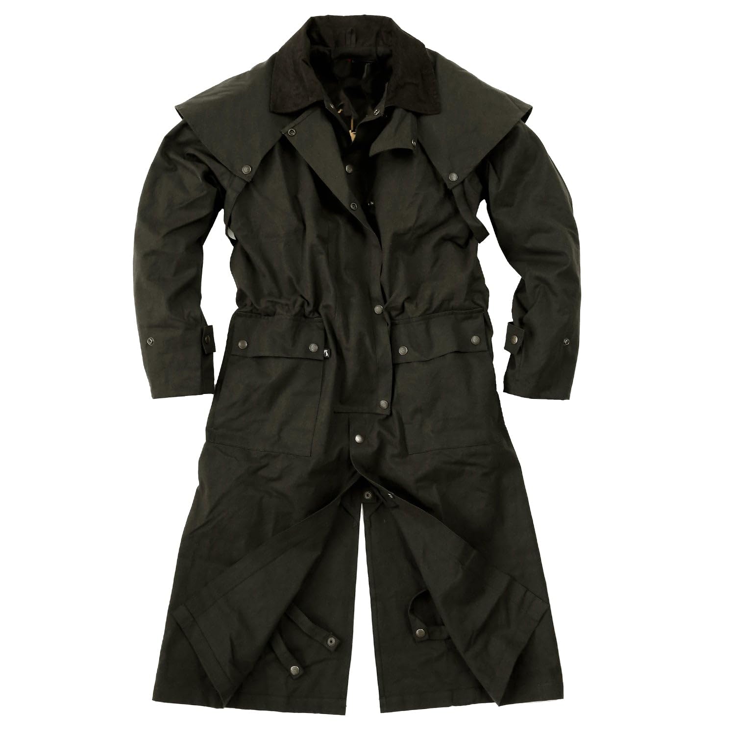 Outbacker Ölzeug Mantel mit herausnehmbaren Winter Innenfutter in schwarz & braun