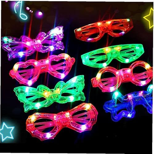 Miniatura 8 de 12 lentes LED iluminados para fiesta, Mardi Gras en la oscuridad, persianas de neón intermitentes para carnaval, fiesta de cumpleaños