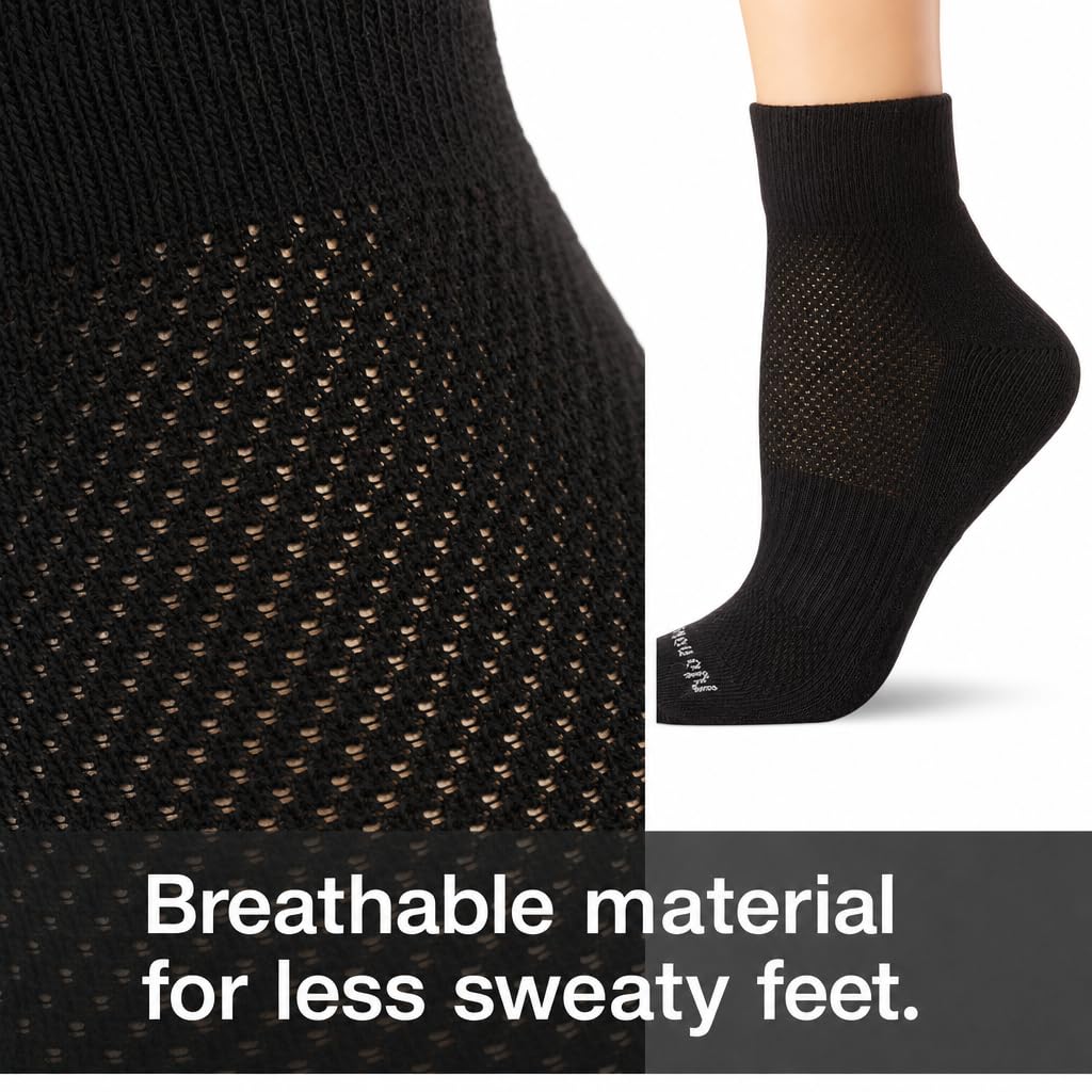 No Nonsense Cushioned Mesh Quarter Top Ankle Socks-Premium Comfort for Women Calcetín (Pack de 3) para Mujer