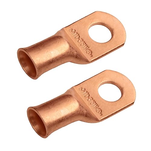 Miniatura 442 de SELTERM - 10 terminales de anillo resistentes para cable de batería eléctrica, calibre 8 AWG, pernos de 5/16 pulgadas, terminales de calibre 8