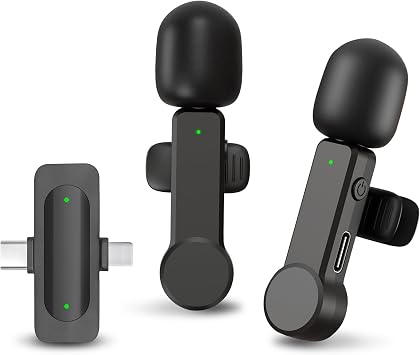 NPTCL Wireless Lavalier Lapel Mini Microphone for iPhone iPad Android - Noise Cancelling Phone Microphone USB C for Video Recording Vlog TikTok YouTube