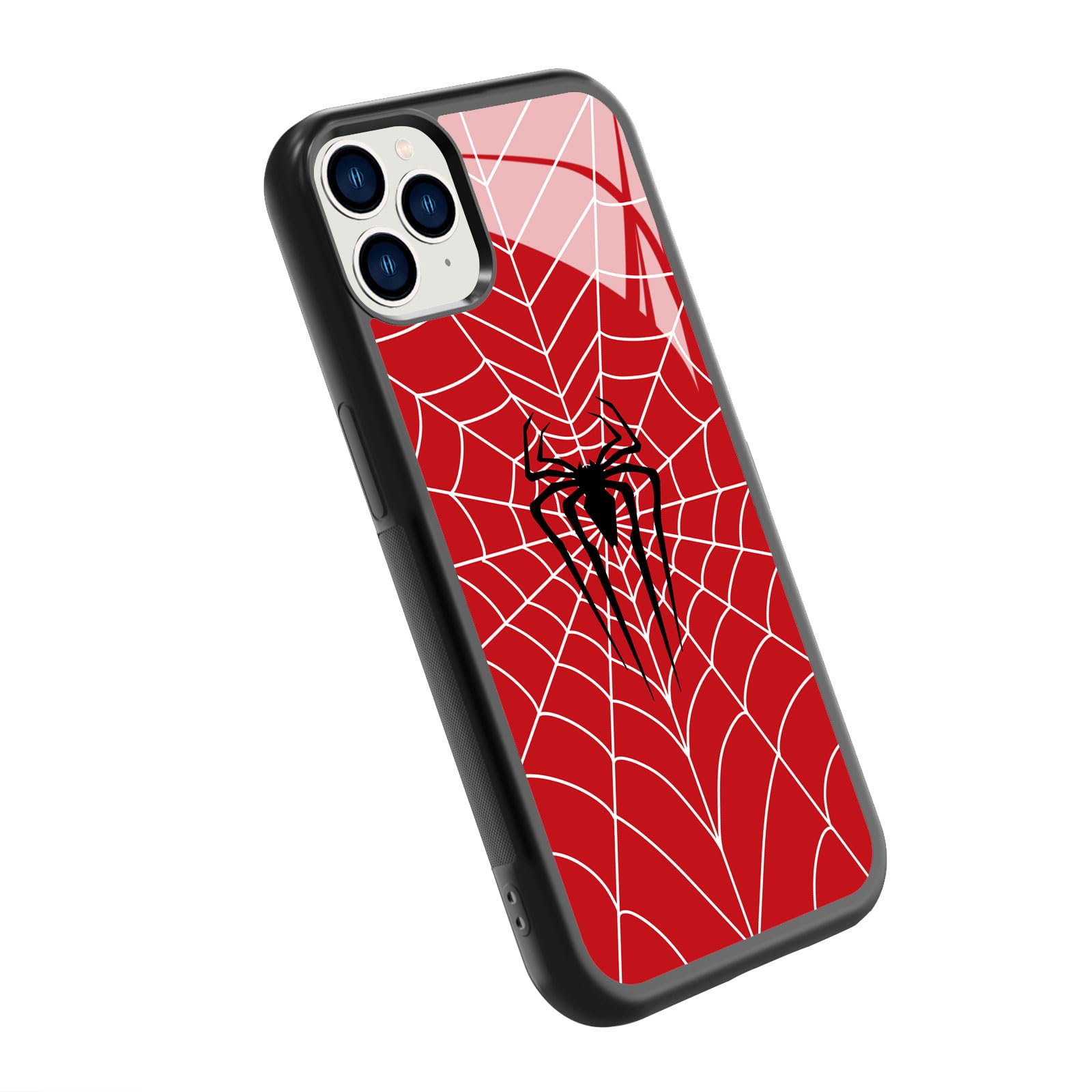 Odhtst Handyhülle Für IPhone 16 Pro Max – Spinnennetz-Design, Rot/schwarz, Stoßfest & Kratzfest