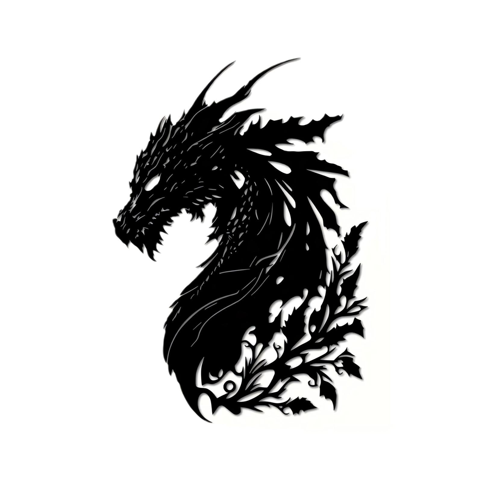 Dragon Metal Wall Decor, Medieval Dragon Wall Decor, Head Metal Wall Art Outdoor, Medieval Decor Fantasy Decorations, Decoration for Living Room Bedroom Man Cave