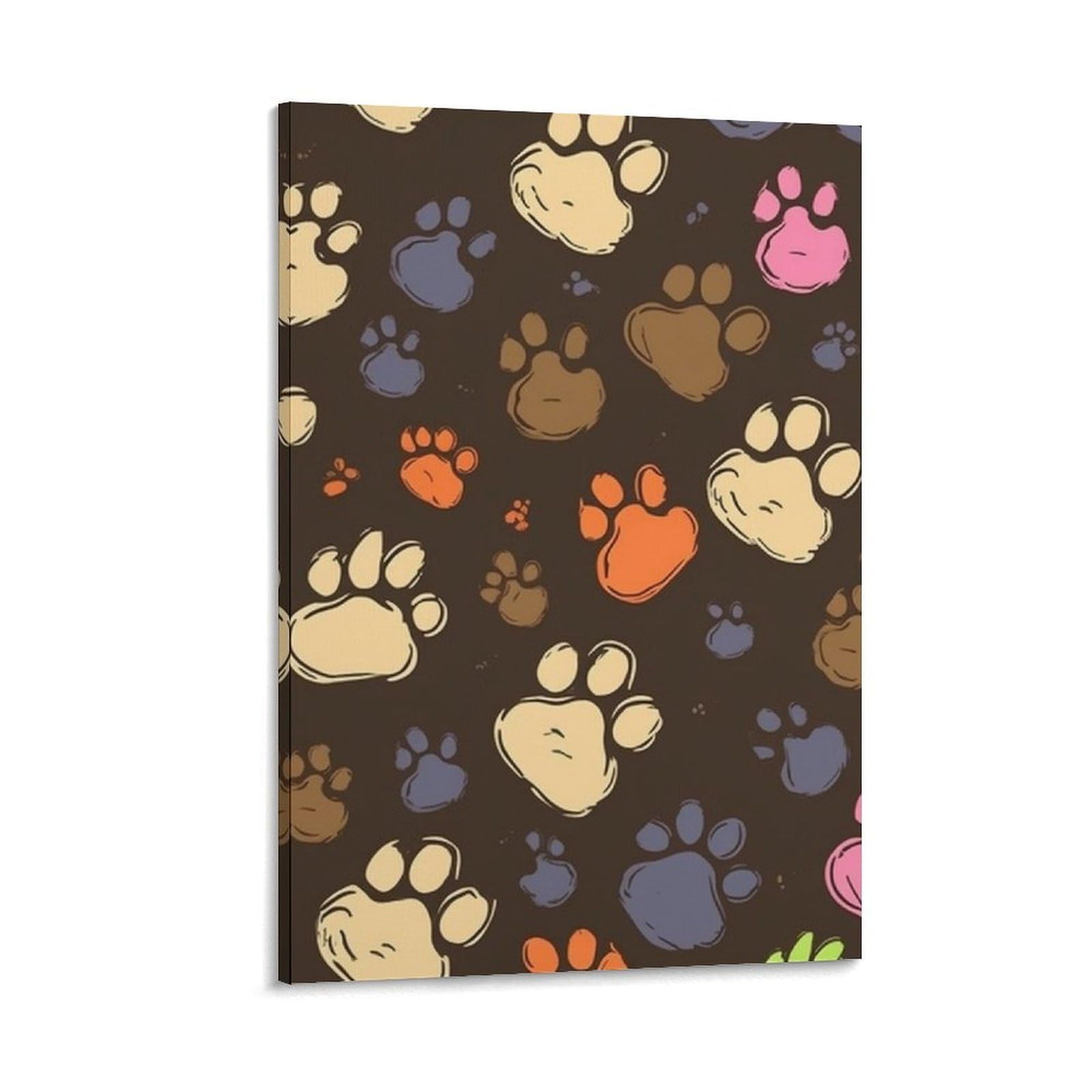 Canvas Wall Art for Living Room 16"x24" Modern Artwork Painting Pictures Hanging Canvas Prints Dog Paws Print Aesthetic Wall Art for Bedroom Bathroom Office Wall Art Print Decor Dog Paws Print Canvas