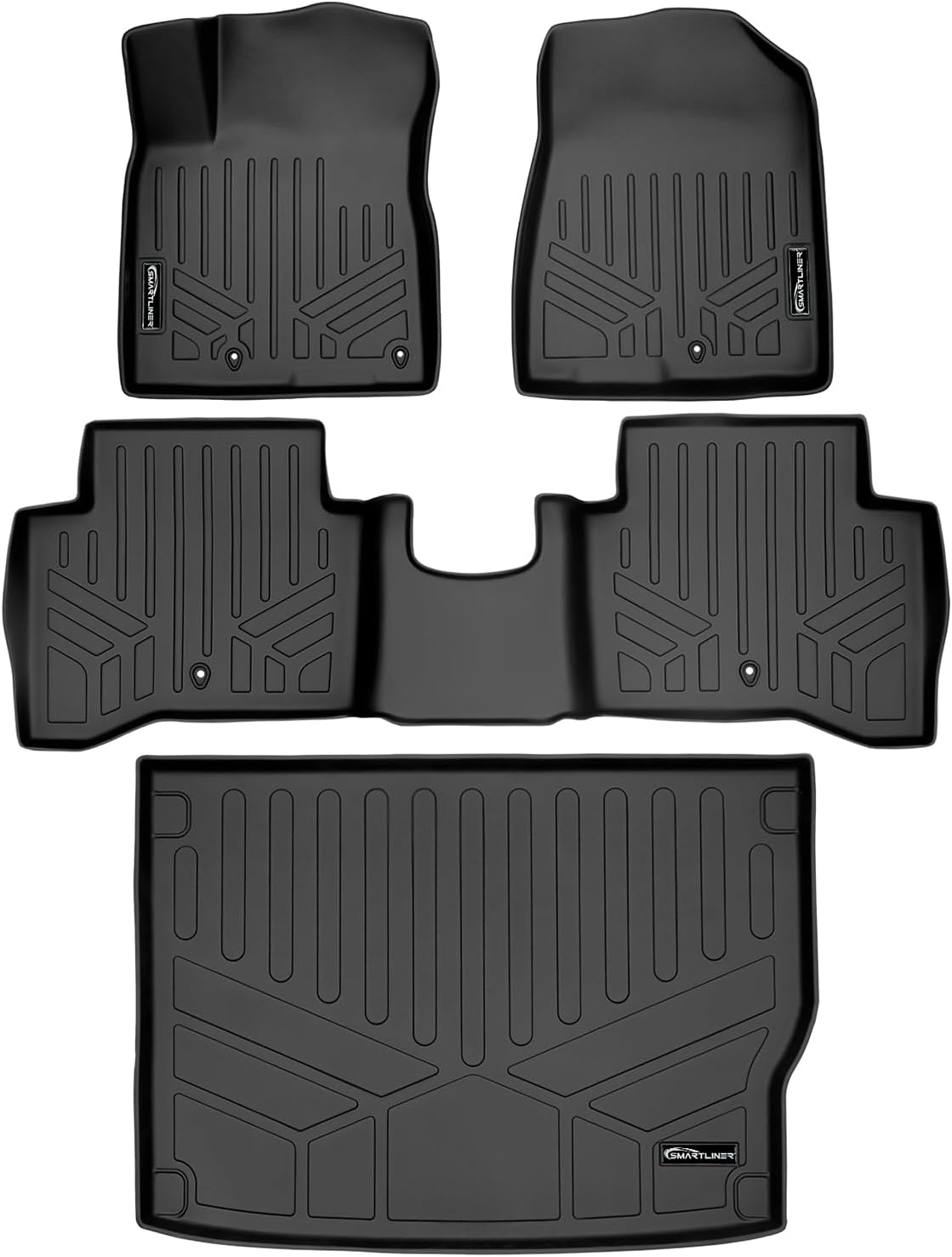 SMARTLINER All Weather Protection Custom Fit 2 Row Floor Mats and Cargo Liner Set Compatible with 2018-2022 Kia NIRO