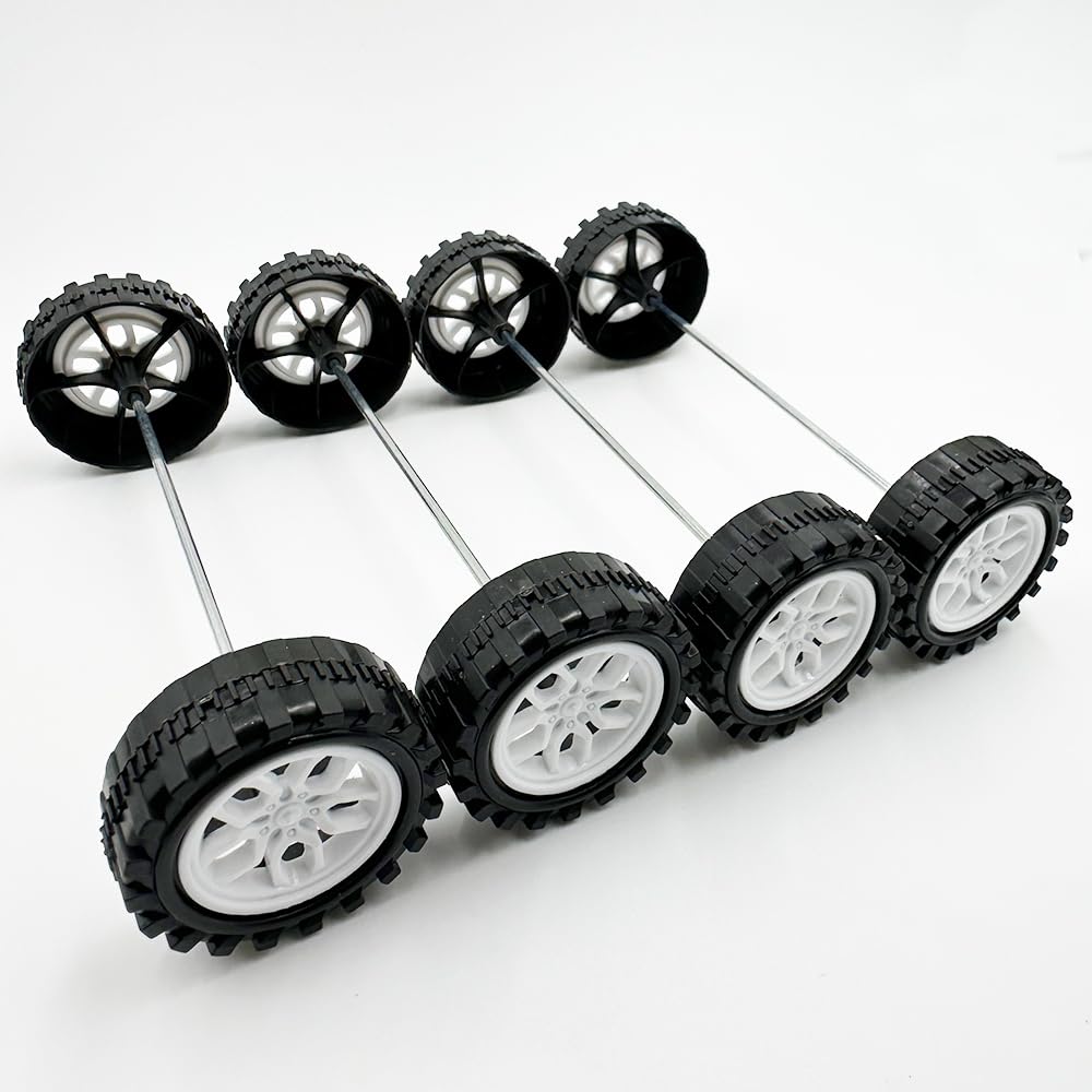 Team Associated RC10T Wide Rear and Narrow Front Wheels 3-piece white ASC7807