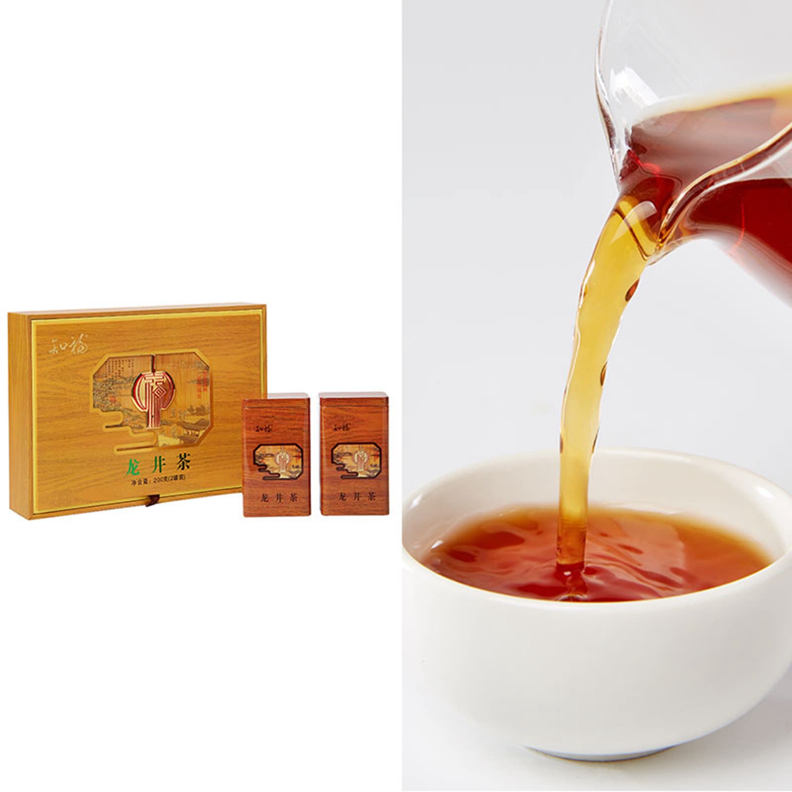 Dragon Well Zielona Herbata, Longjing Tea Luźny Liść, Prezent W Pudełku Luźna Herbata Specjalna Klasa Zbierana Przed Zamiataniem Grobowca Dzień I Deszcz Organiczna Chińska Herbata Dragon Well 7.1 Uncj