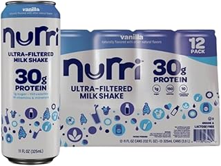 Generic-nurri 12-Pack Ultra-Filtered Vanilla Milk Shake, 30g Protein, 1g Sugar, 150 Calories, 10 Vitamins and Minerals Per Can | 12-11 Fl Oz Cans Per Package, Grade A Lactose-Free