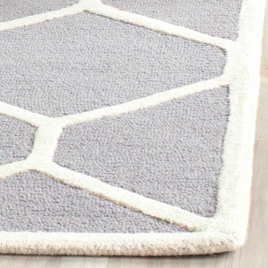 Image of Hand Tufted Wool Carpets Anti Shedding Rug Modern Carpets for Living Room Size 8x11 Feet