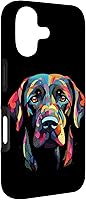 Vista 3 de Labrador Retriever - Carcasa para iPhone 17, diseño de cara de perro, color negro