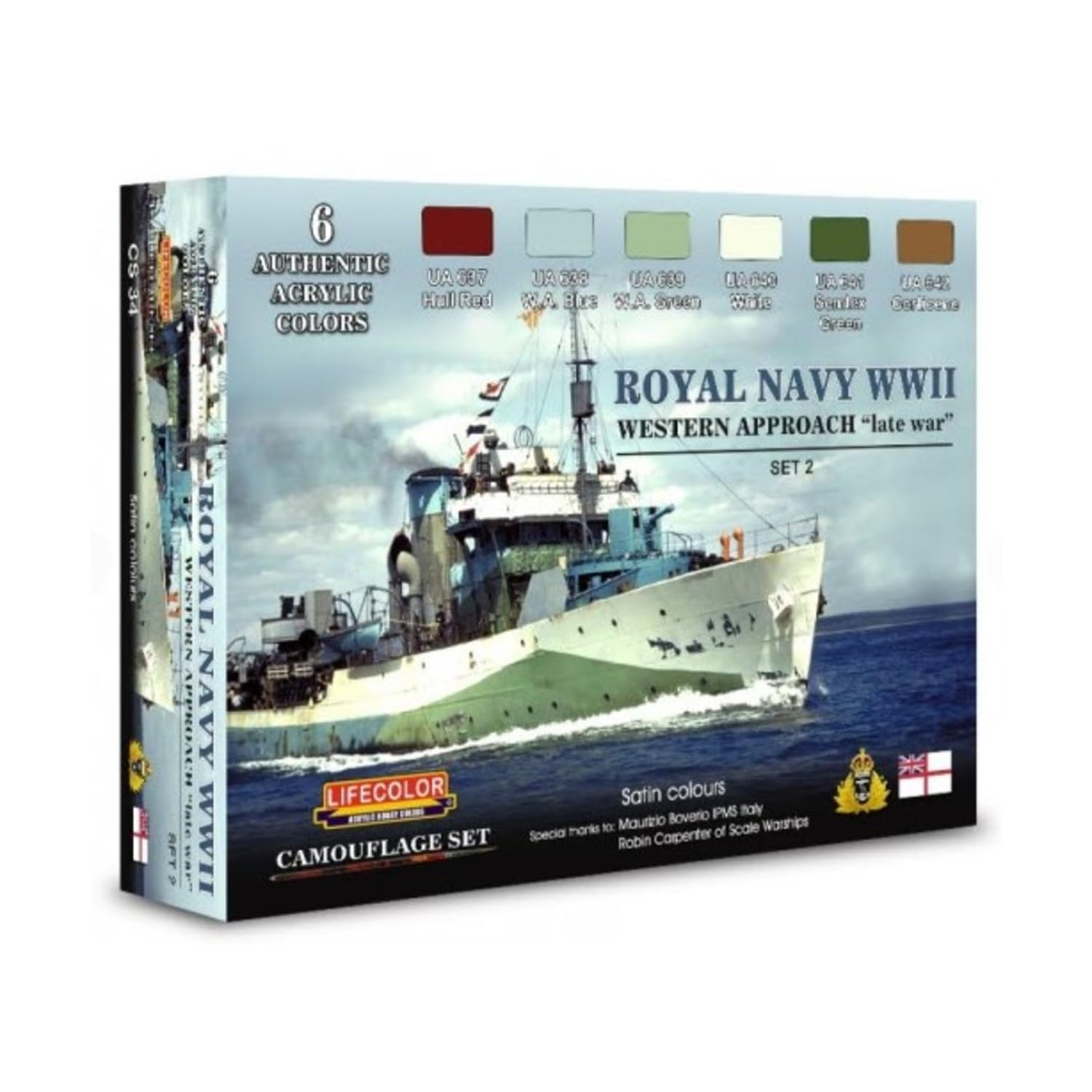 LifeColor Royal Navy WWII Western Approach - Late War Set 2 (22ml x 6) # LC-CS34