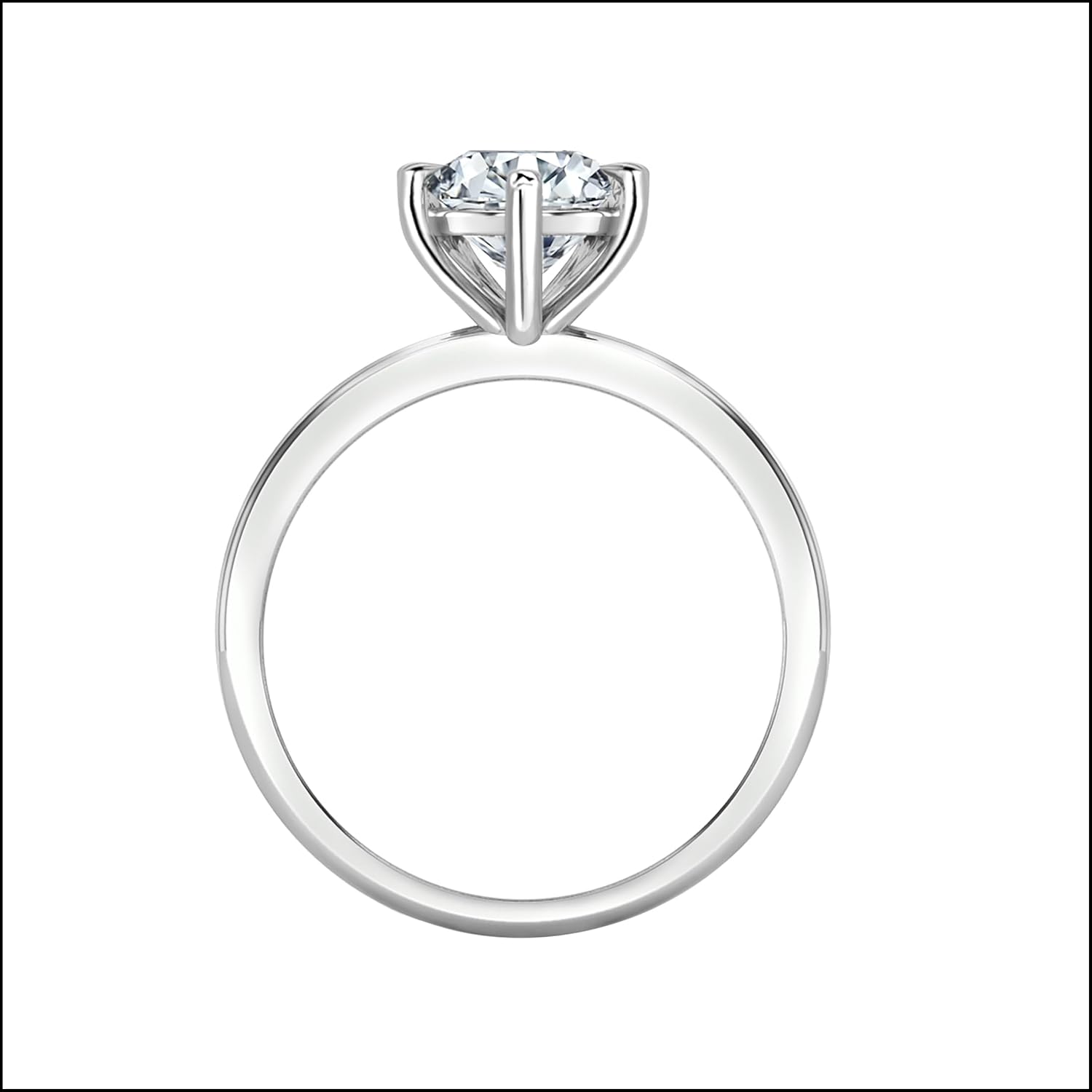 Pear Shape Moissanite or Lab Grown 2.50 Carat White Diamond Sparkling Solitaire Engagement Ring for Women in 925 Sterling Silver