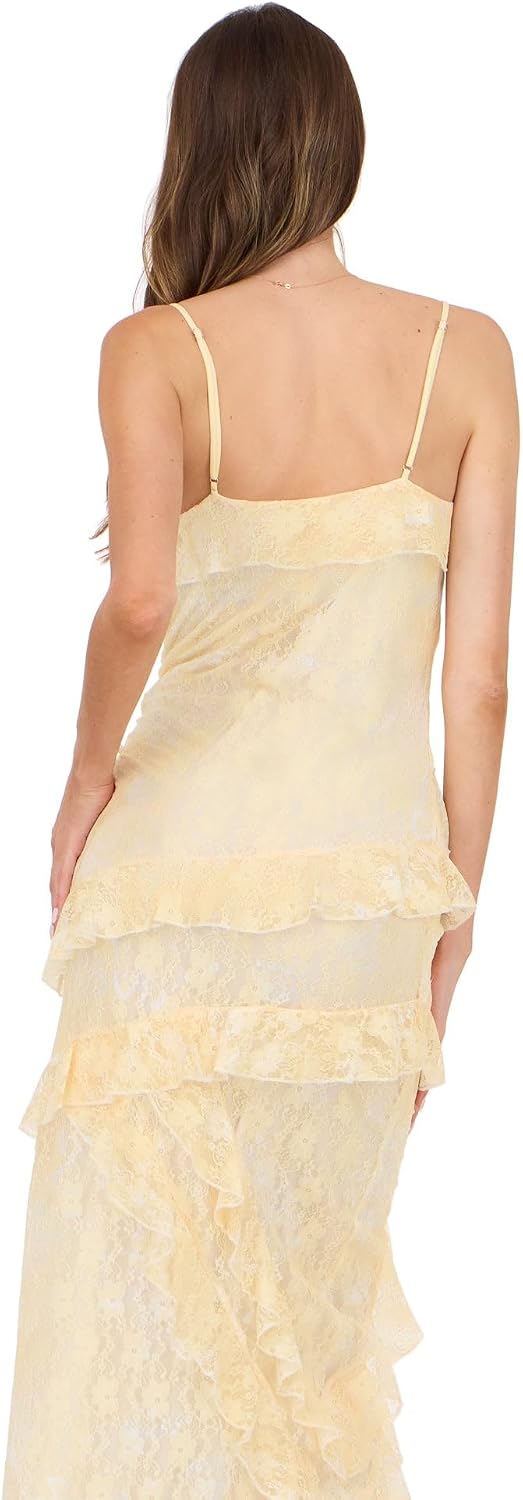 Forever 21 Women's Maxi Dress with AOP and Ruffles