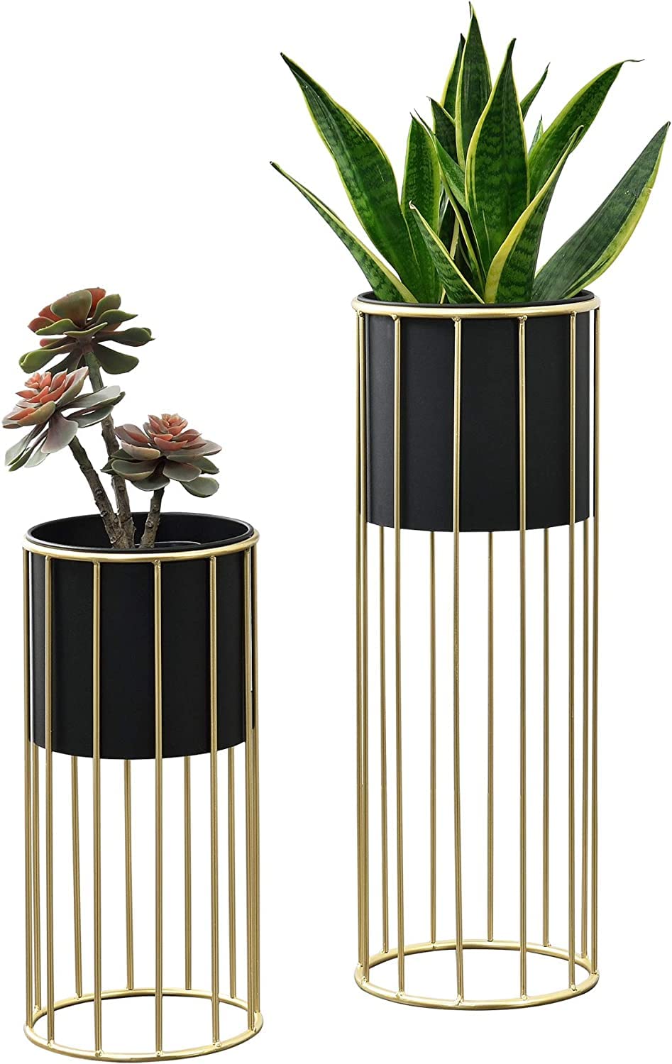New Mark Impex Set of 2 Hairpin Leg Plant Pot Stands with Matching Pots, Metal Plant Pot Stand with Planter, 2-Piece Decorative Gold/Black Plant Pot (B0B8DLSKZ1) Amazon Price History, Amazon Price Tracker