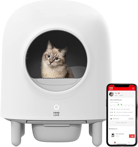 Miniatura 1 de ABRCT Automatic Cat Litter Box APP Remote Control Self Cleaning Cat Litter Box Alerts Odor Suppression Disassembly for Multiple Cats Family