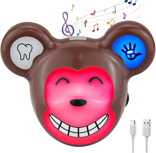 HONGUT Temporizador musical para niños, batería recargable, temporizador de cepillo de dientes de 2 minutos y temporizador de lavado de mano de 20