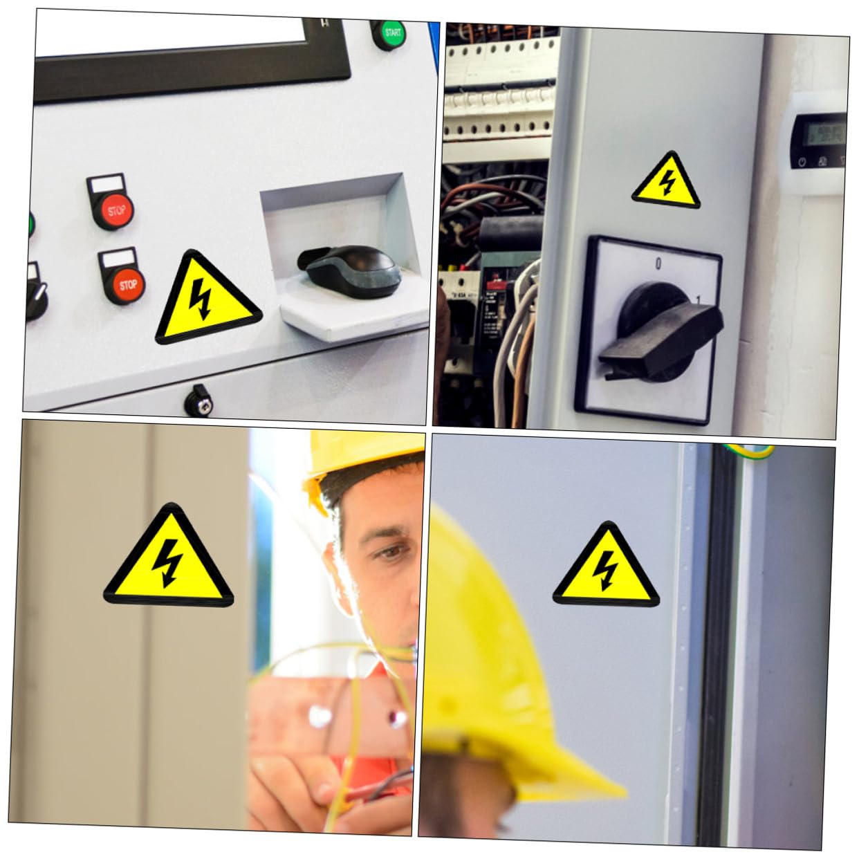 Autocollants D'avertissement Électrique Lot de 15 de Triangle Adhésifs Jaunes Signal de Danger sans Texte pour Panneaux Électriques et Équipements pour Usines