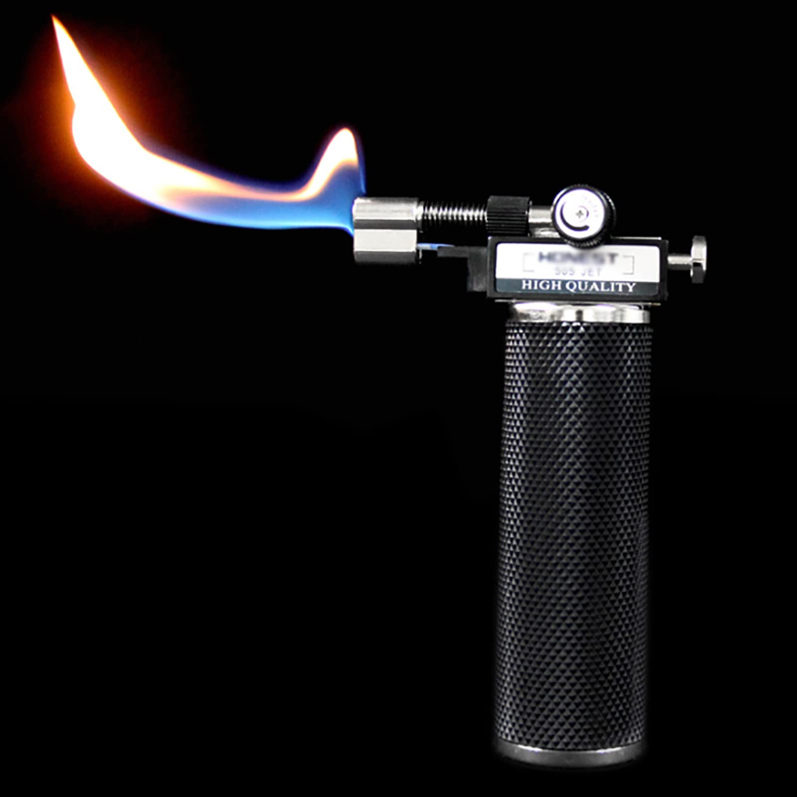Mini Briquet Chalumeau, Coupe-Vent, Torche Butane avec Verrouillage de sécurité, Flamme réglable Rechargeable, pour Desserts, Soudure, Barbecue et pâtisserie (gaz Butane Non Inclus).