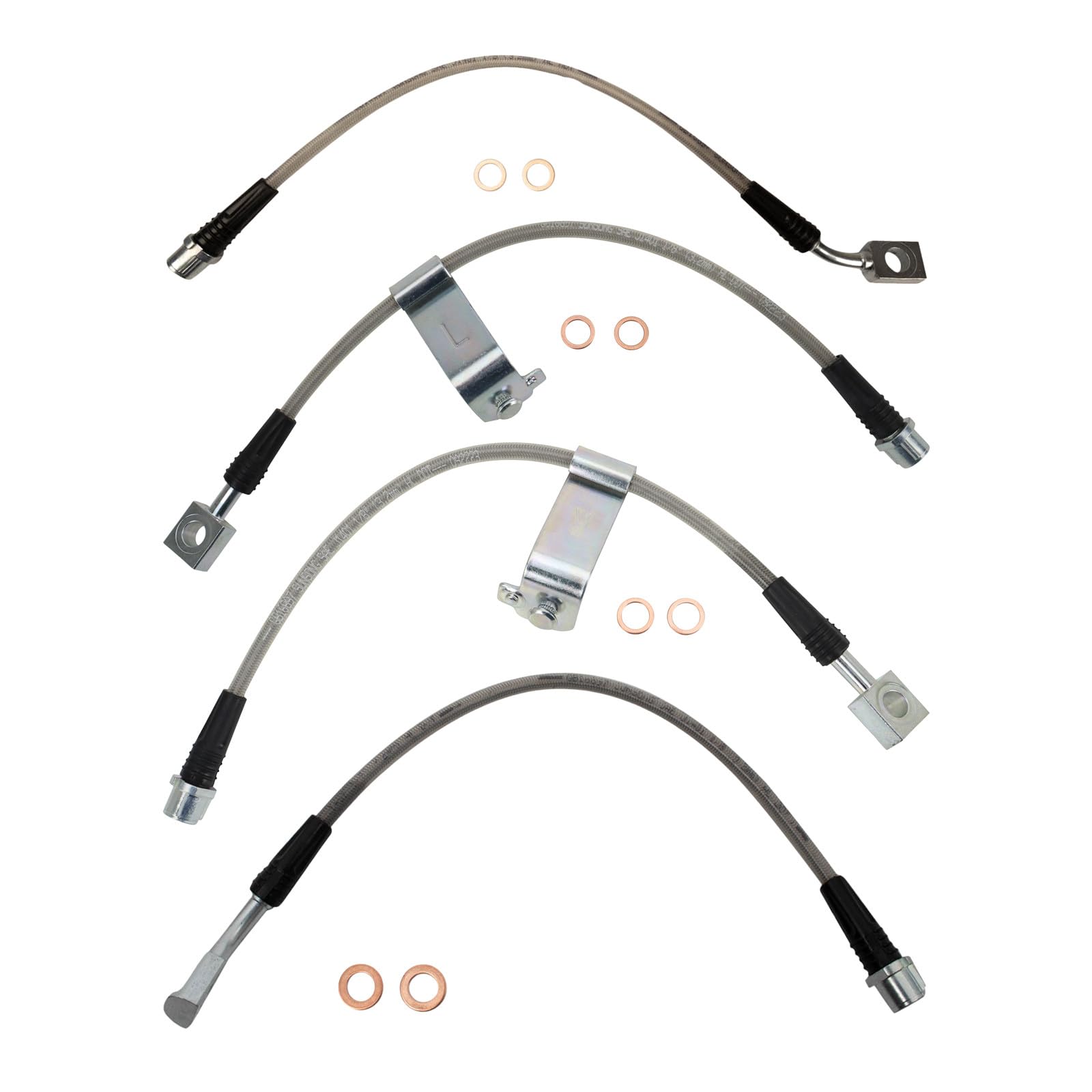 TRQ Performance Front and Rear Brake Hose Set