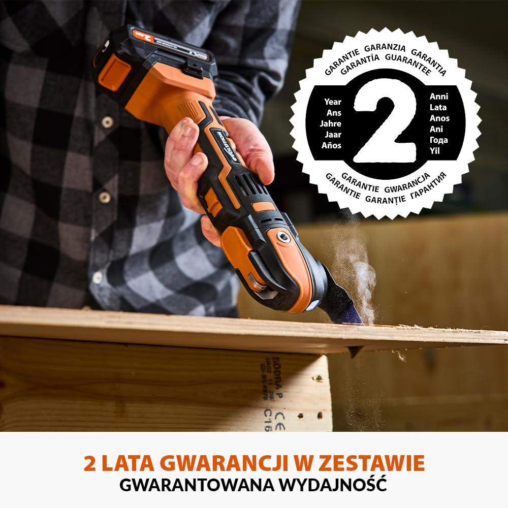 Evolution Power Tools R18MLT-Li Akumulatorowe narzędzie wielofunkcyjne 18 V uniwersalne i wielomateriałowe do cięcia, kształtowania, skrobania i szlifowania, akumulator nie wchodzi w skład zestawu